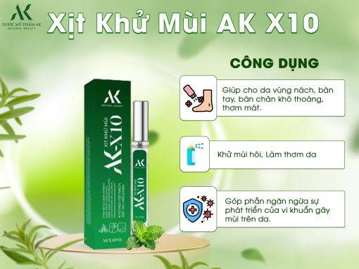 XỊT KHỬ MÙI AK - X10